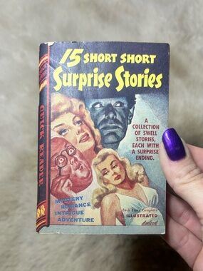 Vintage book 15 short short surprise stories mystery romance intrigue adventure